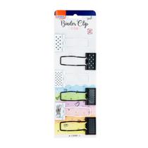Binder Clips Suporte Para Caneta 25mm Preto E Branco 6un