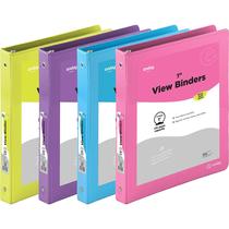 Binder Enday, 3 anéis, 2,54 cm, capa Clear View, 2 bolsos, pacote com 4
