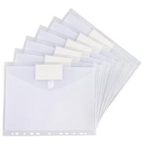 Binder Folders Tamaki, pacote com 6 pastas transparentes, com fecho de tiras autocolantes