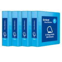 Binder Oxford 3 Ring, 2 polegadas, anéis D, 540 folhas, azul, pacote com 4 Binder Oxford 3 Ring, 2 polegadas, anéis D, 540 folhas, azul, pacote com 4