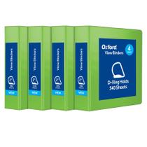 Binder Oxford 3 Ring, 2 polegadas, anéis D, 540 folhas, verde, pacote com 4 Binder Oxford 3 Ring, 2 polegadas, anéis D, 540 folhas, verde, pacote com 4