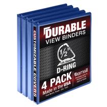 Binder Samsill Durable 0,5 polegadas azul, pacote com 4, 125 páginas