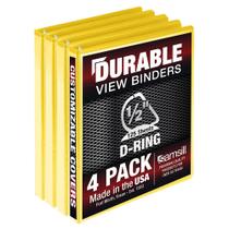 Binder Samsill Durable 1,27 cm, pacote com 4, amarelo, contém 125 páginas