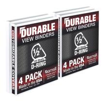 Binder Samsill Durable, 1,27 cm, pacote com 4, contém 125 páginas, branco Binder Samsill Durable, 1,27 cm, pacote com 4, contém 125 páginas, branco