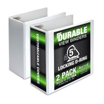 Binder Samsill Durable, 5 polegadas, 3 anéis, branco, pacote com 2, 1050 páginas Binder Samsill Durable, 5 polegadas, 3 anéis, branco, pacote com 2, 1050 páginas