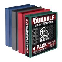 Binder Samsill Durable D Ring de 1,5 polegadas, pacote com 4, 350 páginas