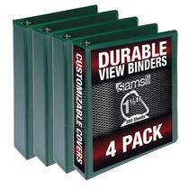 Binder Samsill Durable D Ring de 1,5 polegadas, pacote com 4 unidades, verde