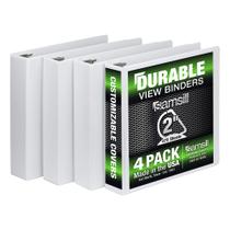 Binder Samsill Durable D Ring de 2 polegadas, pacote com 4 unidades, branco Binder Samsill Durable D Ring de 2 polegadas, pacote com 4 unidades, branco