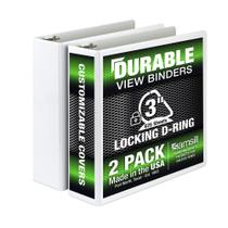 Binder Samsill Durable D Ring de 3 polegadas, pacote com 2 unidades, branco