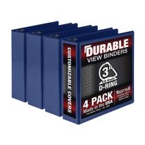 Binder Samsill Durable D Ring de 3 polegadas, pacote com 4 unidades, azul Binder Samsill Durable D Ring de 3 polegadas, pacote com 4 unidades, azul