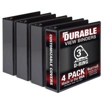 Binder Samsill Durable D Ring de 3 polegadas, pacote com 4 unidades, preto Binder Samsill Durable D Ring de 3 polegadas, pacote com 4 unidades, preto