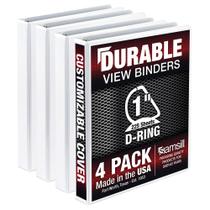 Binder Samsill Durable de 1 polegada, pacote com 4, branco, 225 páginas Binder Samsill Durable de 1 polegada, pacote com 4, branco, 225 páginas