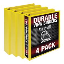 Binder Samsill Durable de 1,5 polegadas, pacote com 4, amarelo, contém 350 páginas Binder Samsill Durable de 1,5 polegadas, pacote com 4, amarelo, contém 350 páginas