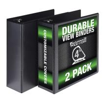 Binder Samsill Durable de 4 polegadas com anel D de bloqueio preto, pacote com 2 Binder Samsill Durable de 4 polegadas com anel D de bloqueio preto, pacote com 2