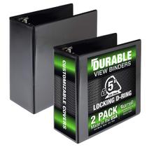 Binder Samsill Durable de 5 polegadas com 3 anéis, pacote com 2 unidades, preto Binder Samsill Durable de 5 polegadas com 3 anéis, pacote com 2 unidades, preto