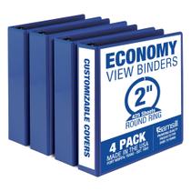 Binder Samsill Economy, 2 polegadas, 3 anéis, azul, pacote com 4 Binder Samsill Economy, 2 polegadas, 3 anéis, azul, pacote com 4
