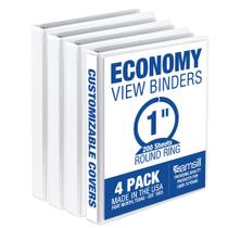 Binder Samsill Economy, 3 anéis, 1 polegada, branco, pacote com 4 Binder Samsill Economy, 3 anéis, 1 polegada, branco, pacote com 4