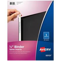 Binder Spine insere Avery para encadernadores de anel de 1,27 cm e 80 inserções