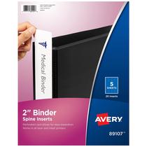 Binder Spine insere Avery para encadernadores de anel de 5 cm, 20 inserções
