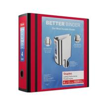 Binder Staples Better 4 polegadas e 3 Ring View Red