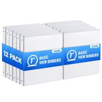 Binder SUIN 3 Ring 1", pacote com 12 polegadas, branco para papel 8,5 x 11