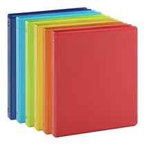 Binder SUIN de 3 anéis de 0,5 polegadas com 2 bolsos internos, pacote com 6