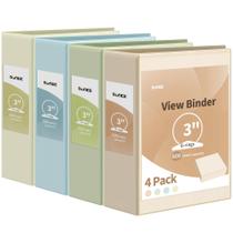 Binder SUNEE 3 Ring 8,5 x 11, 3 polegadas, pacote com 4 unidades, sem PVC, Clear View