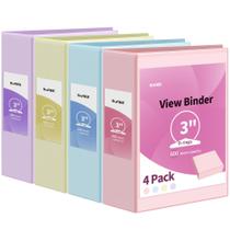 Binder SUNEE 3 Ring 8,5x11, 3 polegadas, pacote com 4 unidades, sem PVC, sortido