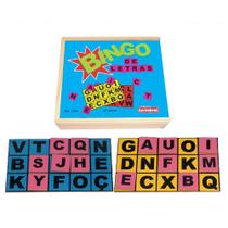 Bingo das letras caixa com tampa 187 peças madeira - CARIMBRÁS
