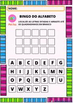 Bingo do alfabeto Bingo do alfabeto