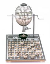 Bingo Globo Cromado Nº1 Completo C/ 1500 Cartelas - Sennatudo