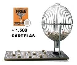 Bingo Globo Cromado Nº3 Completo C/ 1.500 Cartelas - Treis Reis