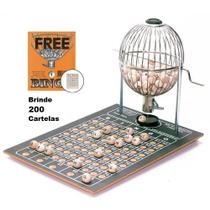 Bingo Profissional Médio Nº 2 Globo Cromado com 200 Cartelas