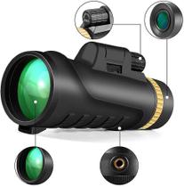 Binóculo Monocular Compacto 12x42 HD com Tripé e Suporte para Celular - Ideal para Observação de Pássaros, Caça e Hiking