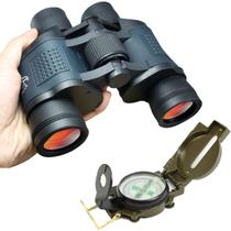 Binóculo Pro Longo Alcance até 10km 60x60 Bussola Tática Pro Militar em Alumínio