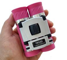 Binóculos AWOEZ 10x22 Compact para observação de pássaros rosa Binóculos AWOEZ 10x22 Compact para observação de pássaros rosa