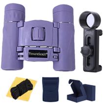 Binóculos Compactos Yourelexit 8x21 com Adaptador para Smartphone - Roxo