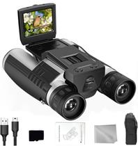 Binóculos Digitais com Câmera para Adultos, Tela LCD de 2,4", Câmera de 48MP, Vídeos 2.5K, Zoom Digital 8X, Ideal para Shows, Observação de Pássaros e Aventuras ao Ar Livre com Cartão SD de 32GB