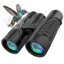 Binóculos HD 12x42 para adultos e crianças Binóculos de visão noturna Binóculos impermeáveis com visão ampla, fácil de focar para observação de pássaros, viagens, aventuras e shows com bolsa de transporte