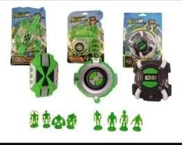 Binquedo Infantil Kit 3 Relógios Ben10 Ominitrix Lançador Disco Luz E Som Aliens