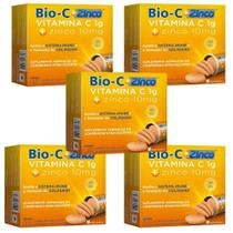 Bio-C + Zinco Laranja Com 5 Caixas De 30 Comprimidos Cada