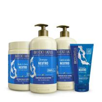 Bio Extratus Kit Completo Linha Neutro 1L 4 Produtos (Shampoo/Condicionador/Banho de Creme 1L/Finalizador 150g)