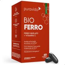 Bio Ferro Quelato e Vitamina C 60 Capsulas Pura Vida