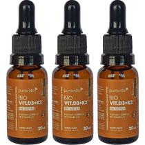 Bio Vitamina D3 E Vitamina K2 Gotas 3 X 20ml Puravida