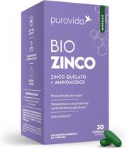 Bio Zinco Quelado + Aminoácidos Puravida 30 Cápsulas Bio Zinco Quelado + Aminoácidos Puravida 30 Cápsulas