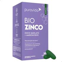 Bio Zinco Quelato + Aminoácidos 30 Cápsulas Softgel Pura Vida