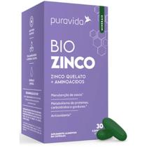 Bio Zinco - Zinco Quelato + Aminoácidos - 30 Capsulas - Pura Vida Bio Zinco - Zinco Quelato + Aminoácidos - 30 Capsulas - Pura Vida