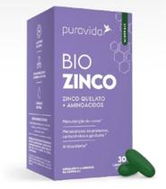 Bio Zinco-Zinco Quelato+ Aminoácidos com 30 cápsulas -Pura Vida