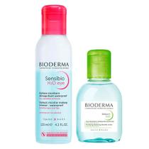 Bioderma Kit Água Micelar para Pele Oleosa 100ml+ Água Micelar Bifásica para Olhos e Lábios 125ml