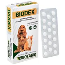 Biodex Comprimidos - Contra Alergias e Coceiras em Cães/Cachorro e gatos - Biofarm